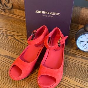 New Johnston &Murphy Flamingo Italian Suede Shoes